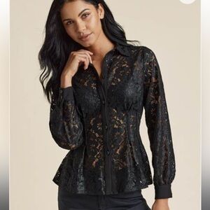 VENUS Large Lacquered Lace Top